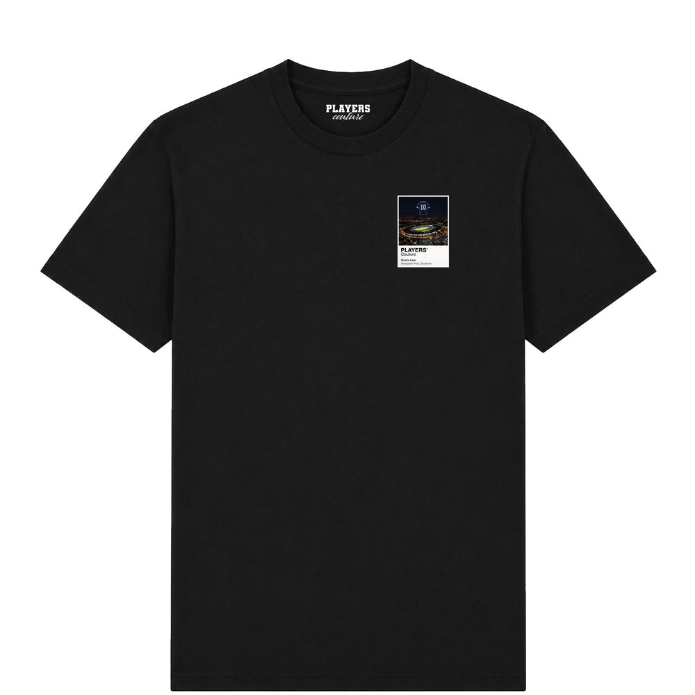 Denis Law Scotland Icons in Lights Frame Men's T-Shirt in Black