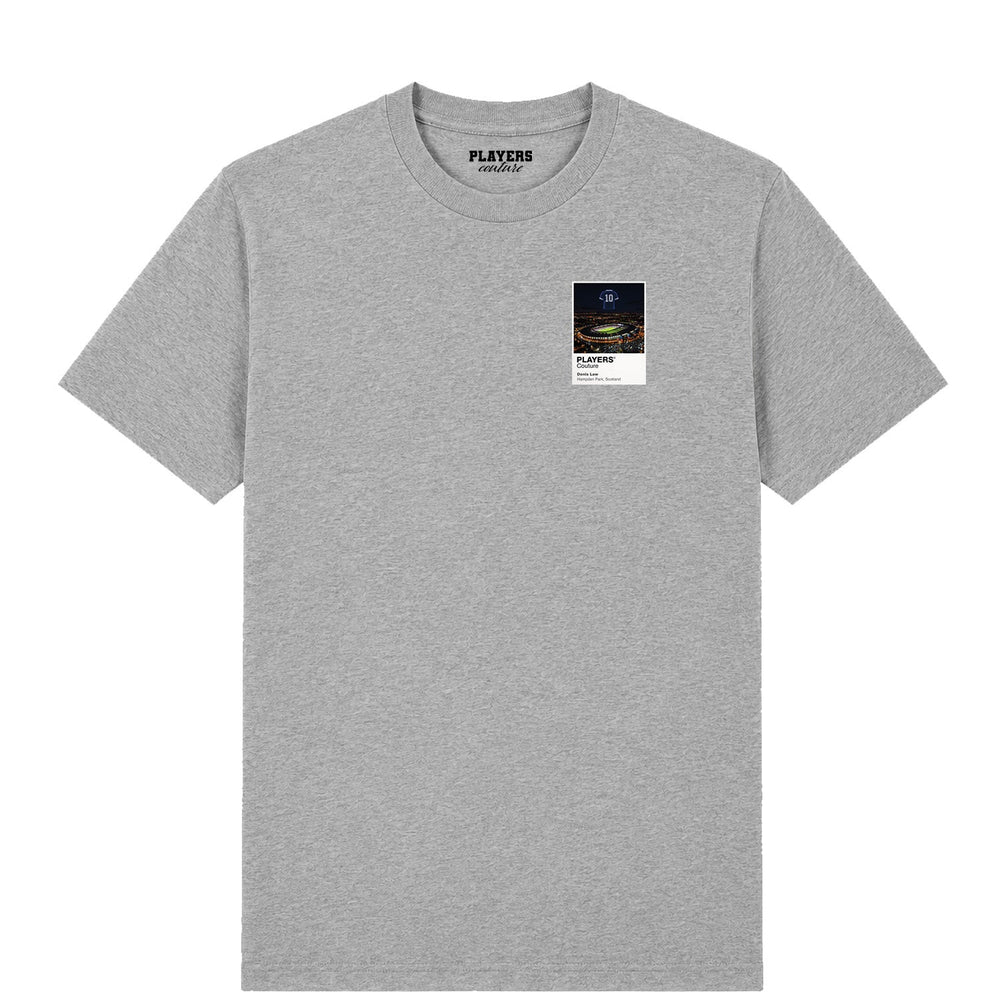 Denis Law Scotland Icons in Lights Frame Men's T-Shirt in Gray