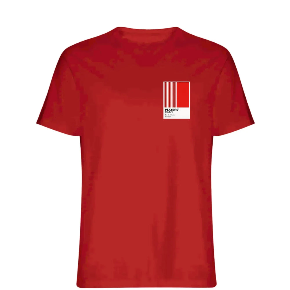 Denmark t-shirt – red men's t-shirt featuring the Denmark Players Couture logo