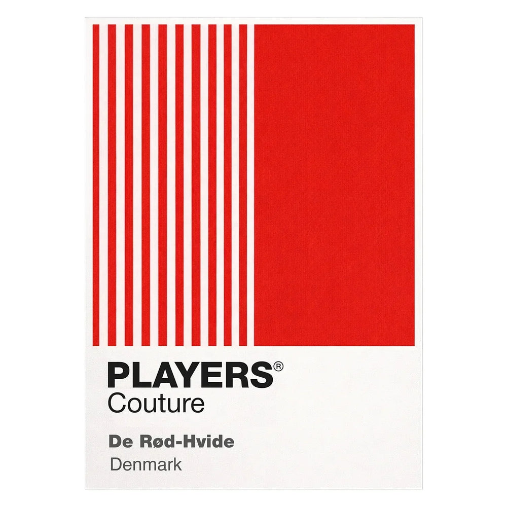 Denmark Classic Football Shirt Colours Frame Men's T-Shirt – white close-up detail shot of the Denmark Players Couture logo