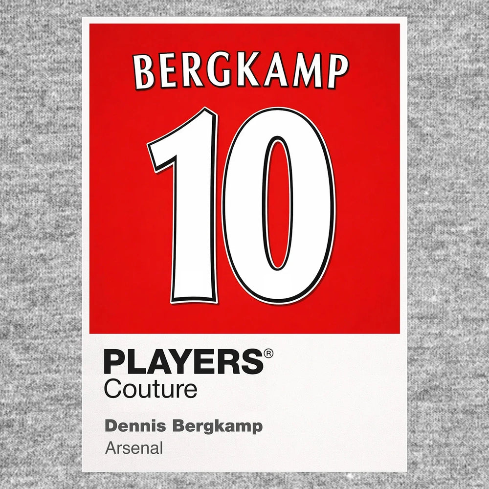 Dennis Bergkamp 10 Football Shirt Frame Men's Hoodie – grey close-up detail shot of the Dennis Bergkamp 10 Football Players