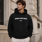 dennis-mortimer name-print hoodie - black