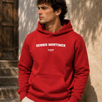 dennis-mortimer name-print hoodie - red
