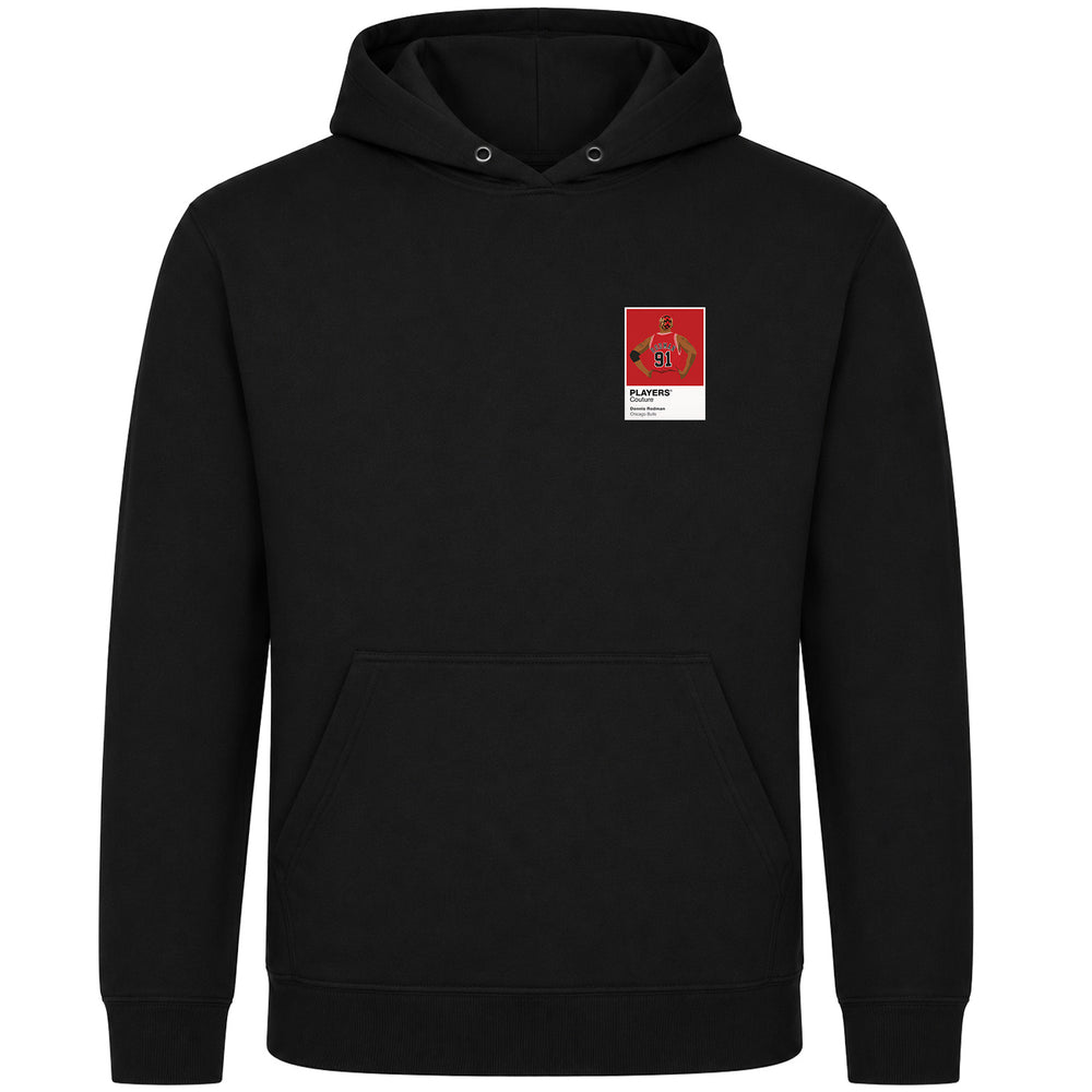 Dennis Rodman Bulls Basketball Icon Frame Men's Hoodie - Black