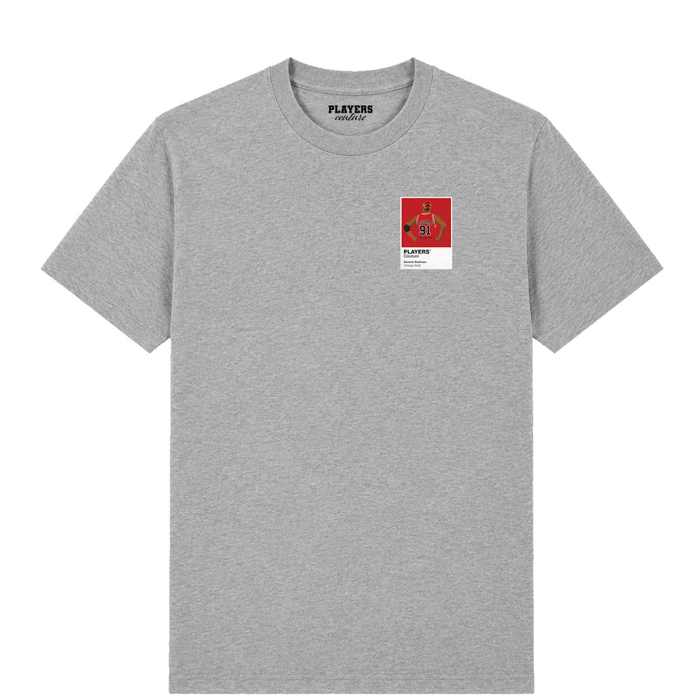Dennis Rodman Bulls Basketball Icon Frame Men's T-Shirt - Gray