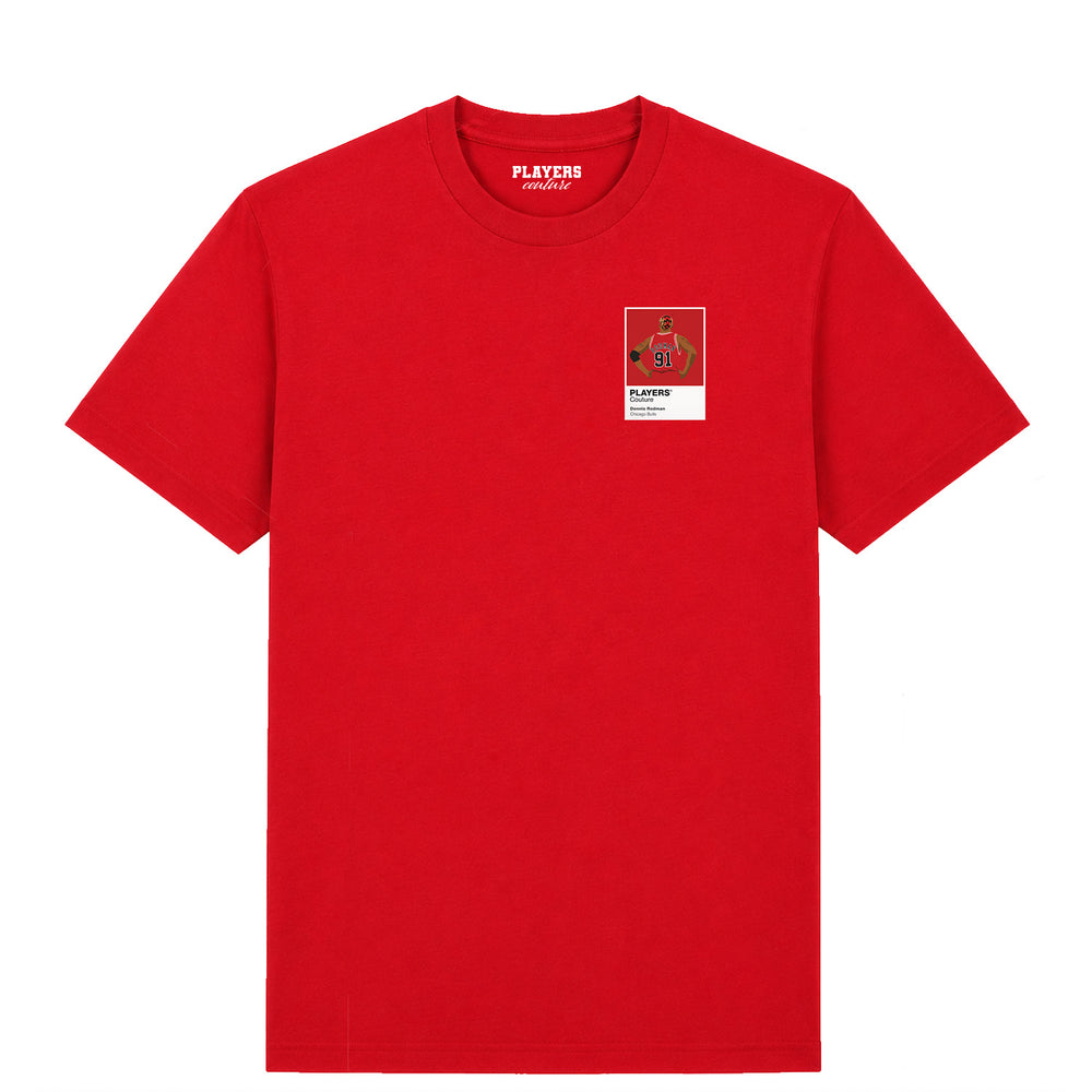 Dennis Rodman Bulls Basketball Icon Frame Men's T-Shirt - Red