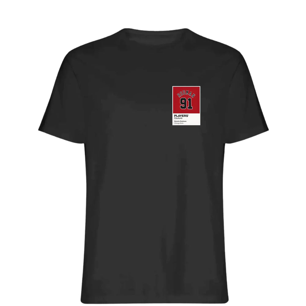 Dennis Rodman 91 t-shirt – black men's t-shirt featuring the Dennis Rodman 91 Players Couture logo
