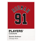 Dennis Rodman 91 Jersey Frame Men's T-Shirt – white close-up detail shot of the Dennis Rodman Players Couture logo design