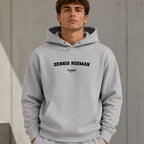 dennis-rodman name-print hoodie - grey