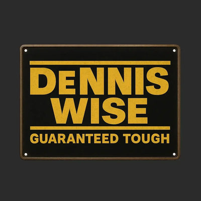 Dennis Wise Logo Men's Hoodie – black close-up detail shot of the Dennis Wise Players Couture logo design