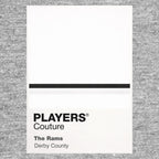 Derby County Classic Football Shirt Colours Frame Men's T-Shirt – grey close-up detail shot of the Derby County Players