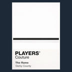 Derby County Classic Football Shirt Colours Frame Men's T-Shirt – navy close-up detail shot of the Derby County Players