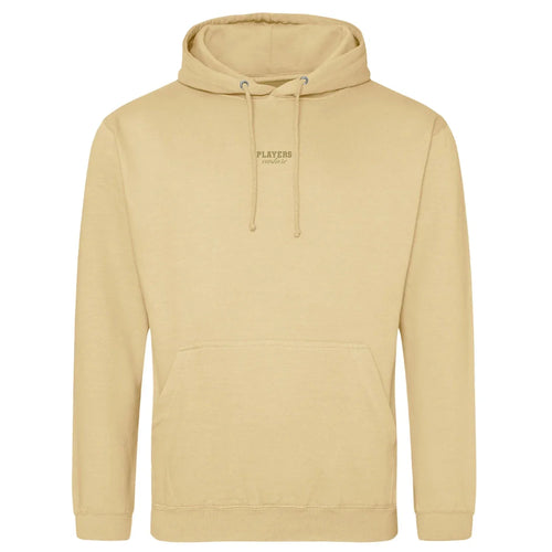 Essentials Collection hoodie – navy men's hoodie with white Essentials Collection letters and Players Couture logo on the