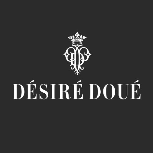 Desire Doue Logo Men's Hoodie – black close-up detail shot of the Desire Doue Players Couture logo design