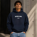 devon-aoki name-print hoodie - navy