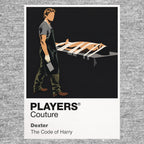 Dexter – Dark Passenger Dexter's shadowed Dark Passenger persona framed by red forensic detail Icon Frame artwork in grey