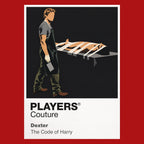 Dexter – Dark Passenger Dexter's shadowed Dark Passenger persona framed by red forensic detail Icon Frame artwork in red