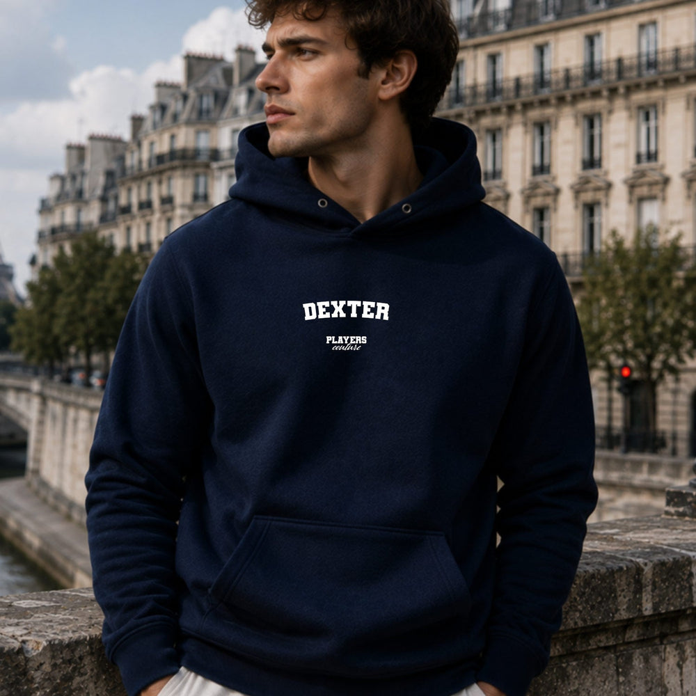 dexter name-print hoodie - navy