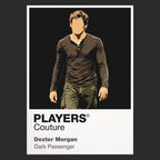 Dexter Morgan Dexter Morgan in forensic gloves beneath the bright Miami surface and darker ritual Icon Frame artwork in black