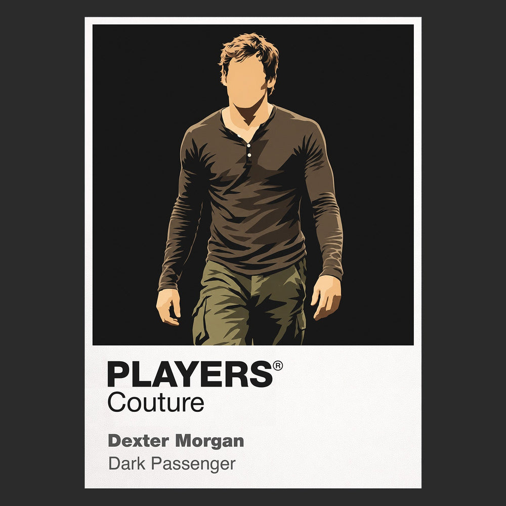 Dexter Morgan Dexter Morgan in forensic gloves beneath the bright Miami surface and darker ritual Icon Frame artwork in black