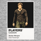 Dexter Morgan Dexter Morgan in forensic gloves beneath the bright Miami surface and darker ritual Icon Frame artwork in grey