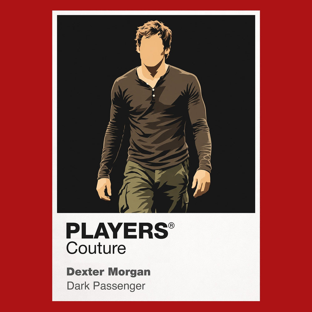Dexter Morgan Dexter Morgan in forensic gloves beneath the bright Miami surface and darker ritual Icon Frame artwork in red
