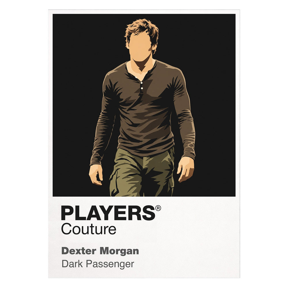 Dexter Morgan Dexter Morgan in forensic gloves beneath the bright Miami surface and darker ritual Icon Frame artwork on white