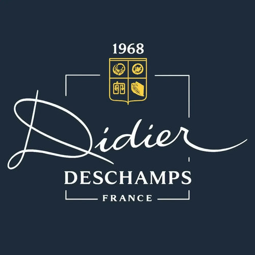 Didier Deschamps Logo Men's T-Shirt – navy close-up detail shot of the Didier Deschamps Players Couture logo design