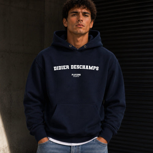 didier-deschamps name-print hoodie - navy