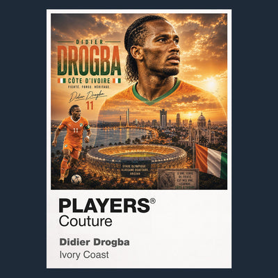 Didier Drogba Ivory Coast Atlas Frame artwork by Players Couture