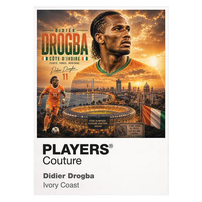 Didier Drogba Ivory Coast Atlas Frame artwork by Players Couture