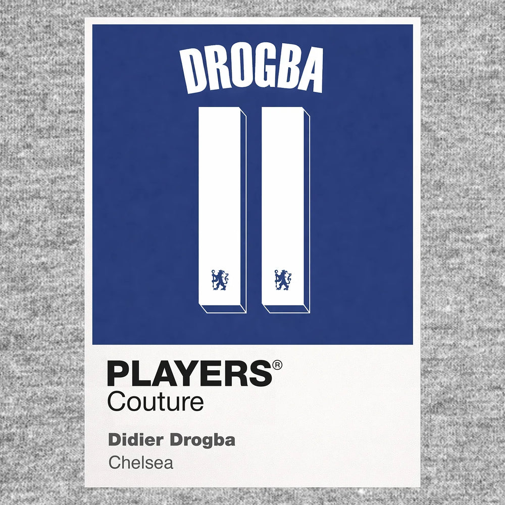 Didier Drogba 11 Football Shirt Frame Men's Hoodie – grey close-up detail shot of the Didier Drogba 11 Football Players