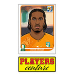 Didier Drogba World Cup Sticker Men's T-Shirt – close-up detail shot of the Didier Drogba World Cup Players Couture logo