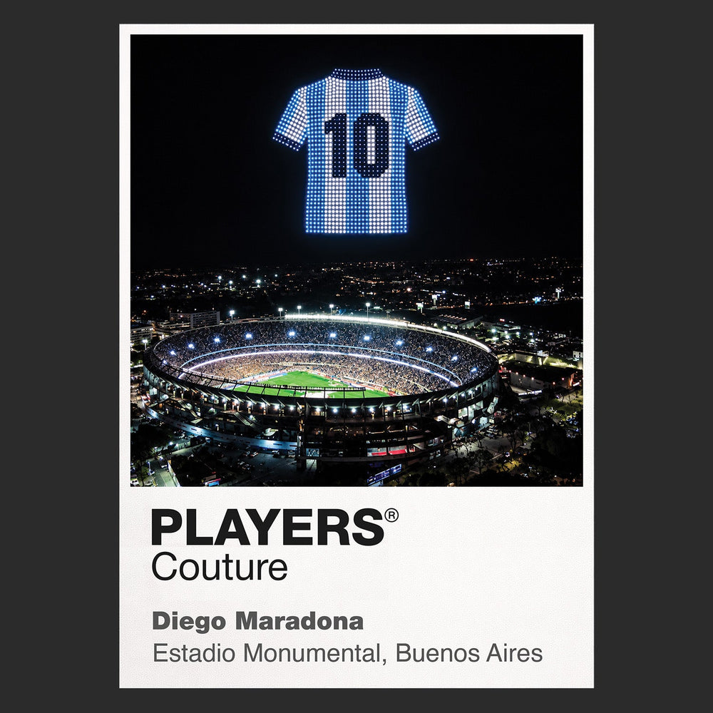 Diego Maradona Argentina number 10 Icons in Lights Frame artwork in black