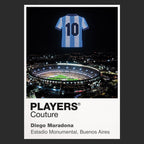 Diego Maradona Argentina number 10 Icons in Lights Frame artwork in black