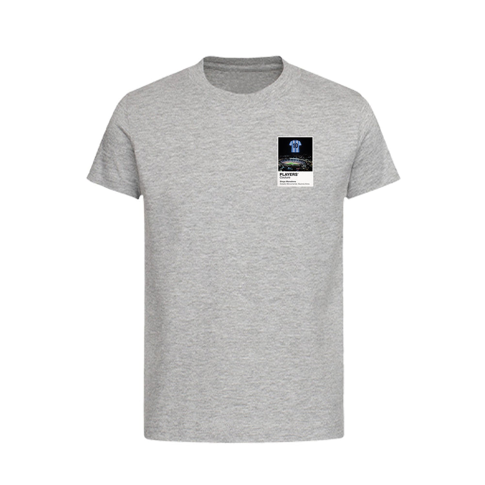 Diego Maradona Argentina Icons in Lights Frame Kids T-Shirt in Gray