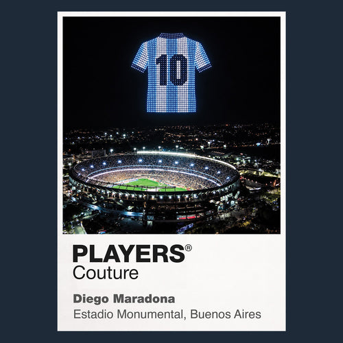 Diego Maradona Argentina number 10 Icons in Lights Frame artwork in navy