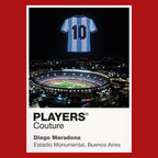 Diego Maradona Argentina number 10 Icons in Lights Frame artwork in red