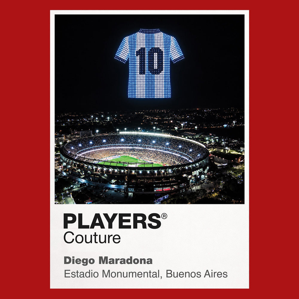 Diego Maradona Argentina number 10 Icons in Lights Frame artwork in red