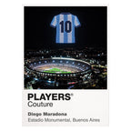 Diego Maradona Argentina number 10 Icons in Lights Frame artwork in white