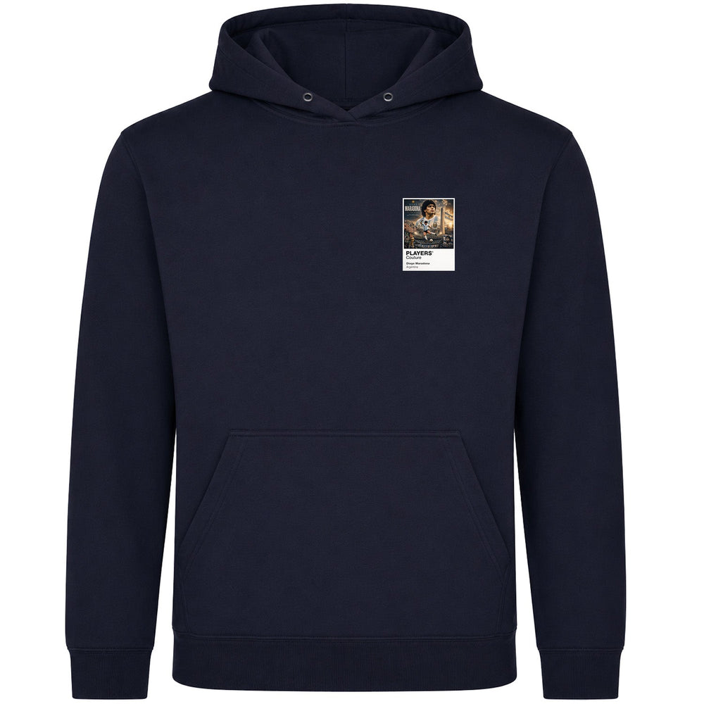 Diego Maradona Argentina 2 Icon Frame Men's Hoodie in Navy - Players Couture Fan Clothing