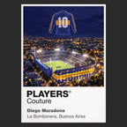 Diego Maradona Boca Juniors number 10 Icons in Lights Frame artwork in black