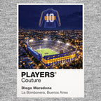 Diego Maradona Boca Juniors number 10 Icons in Lights Frame artwork in grey