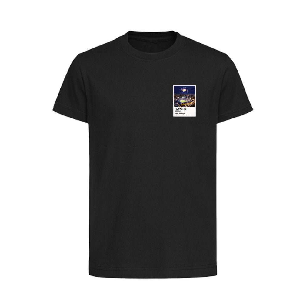 Diego Maradona Boca Juniors Icons in Lights Frame Kids T-Shirt in Black