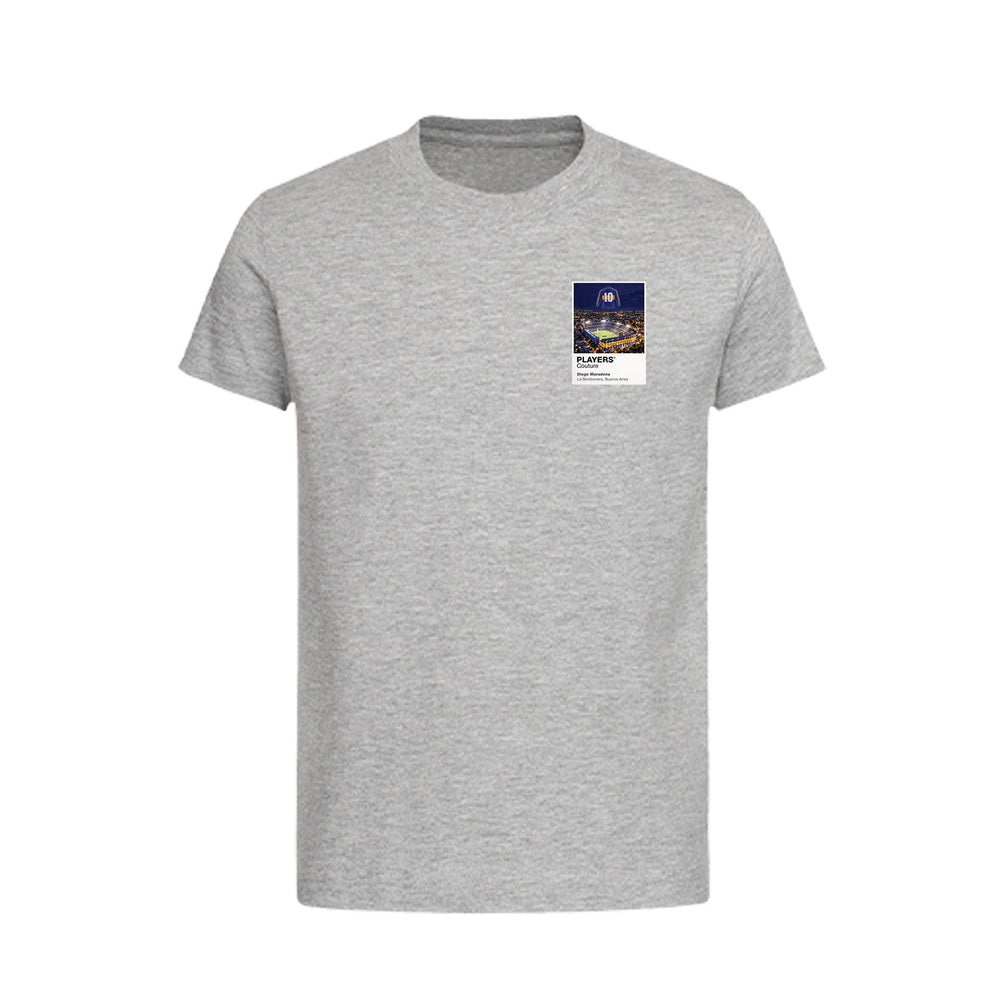 Diego Maradona Boca Juniors Icons in Lights Frame Kids T-Shirt in Gray