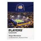 Diego Maradona Boca Juniors number 10 Icons in Lights Frame artwork in white