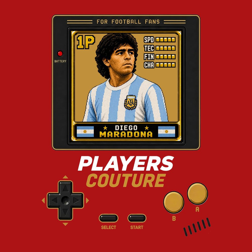 Diego Maradona 1P 8-Bit t-shirt retro gaming design by Players Couture