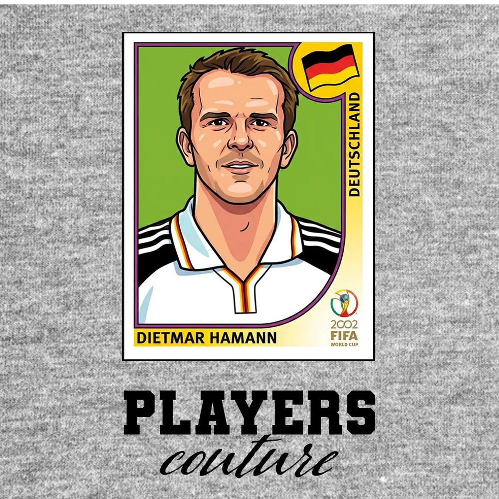 Dietmar Hamann World Cup Sticker Kids Hoodie – dietmar hamann grey Players Couture design