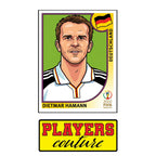 Dietmar Hamann World Cup Sticker Men's T-Shirt – close-up detail shot of the Dietmar Hamann World Cup Players Couture logo