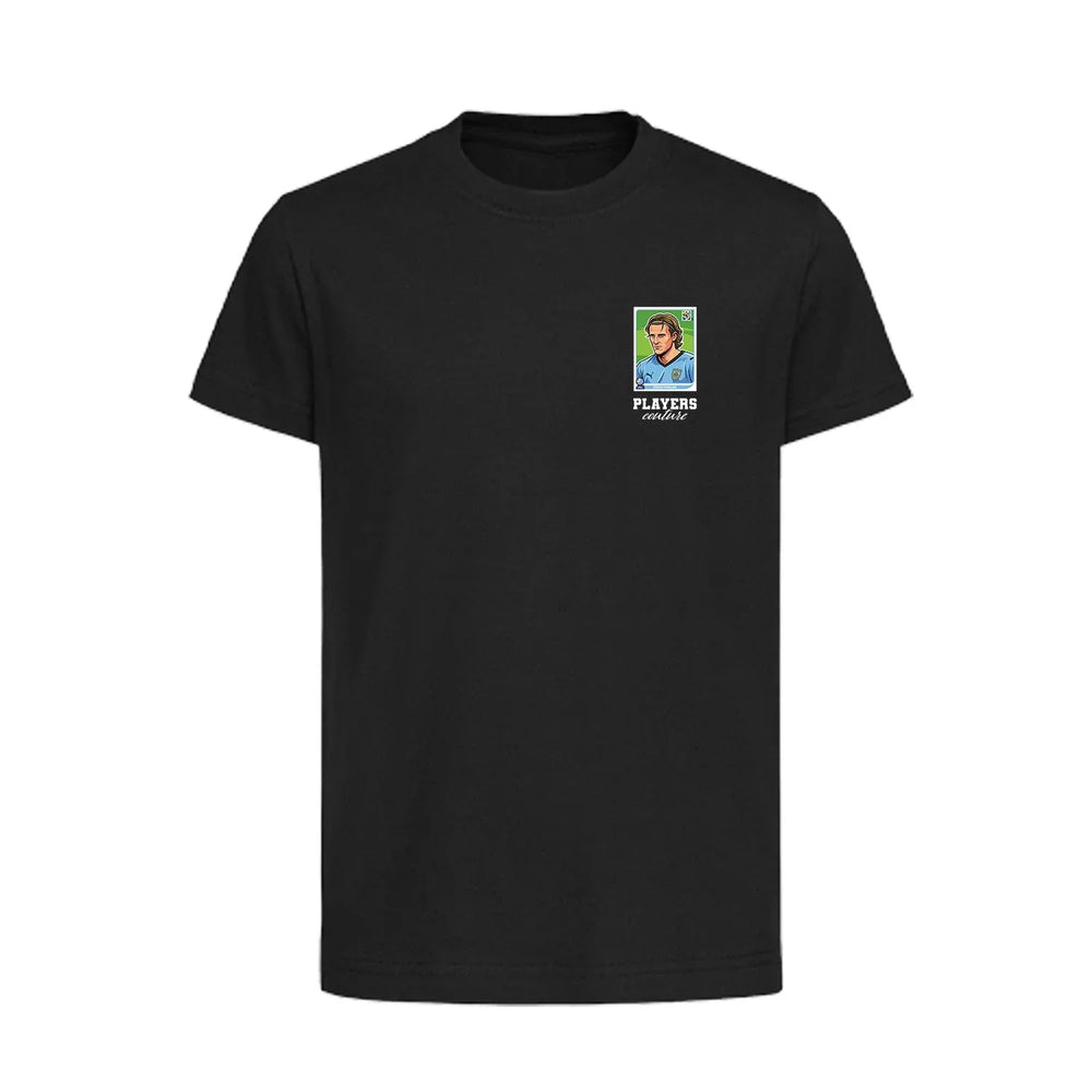 Diego Forlan World Cup Sticker Kids T-Shirt – diogo forlan sticker kids black tshirt Players Couture design